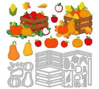 MAYJOYDIY Matrice de Découpe pour Récolte de Pomme et de fruits Matrices à Découper Maïs Citrouille Feuilles pour pour Bricolage Scrapbooking Photo d'Album Carte de Voeux Décor
