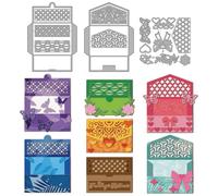 MAYJOYDIY Matrices de Découpe D'Enveloppes Matrices de Découpe en Métal Enveloppes à Grille Pochoir de Découpe de Gaufrage Noeud Papillon pour Scrapbooking Papier Artisanal Carte de Vœux de Cadeaux