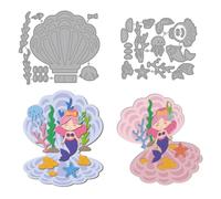 MAYJOYDIY Matrices de Découpe en Métal de Coquillages de Sirène Matrices de Découpe Algues Méduses Corail Pochoir de Découpe pour Scrapbooking Papier Artisanal Carte D'Anniversaire de Cadeau