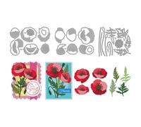 MAYJOYDIY Matrices de Découpe en Métal Les Fleurs à Plusieurs Niveaux Pétales de Fleurs Branches et Feuilles Pochoirs pour Gaufrage Idéales pour Création Cartes Scrapbooking Albums Décor