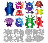MAYJOYDIY Matrices de Découpe en Métal Monstres en Peluche Pochoirs Monstres de Dessin Animé Matrices de Gaufrage Aliens Rigolos pour Loisirs Créatifs Carterie Scrapbooking Album Décoration
