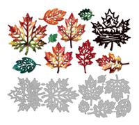 MAYJOYDIY Matrices de Découpe en Métal pour Feuilles D'Érable D'Automne Paysage de Forêt et de Montagne Pochoirs de Gaufrage pour Feuillage pour Bricolage Fabrication de Cartes Album Cadeau Décoration