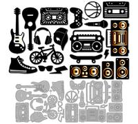 MAYJOYDIY Matrices de Découpe en Métal pour Guitare Boombox Casque Hip Hop Skateboard Gaufrage Outil Scrapbooking pour Bricolage Scrapbooking Fabrication Cartes Album Décoration de Cadeaux Festifs