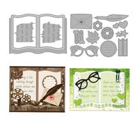 MAYJOYDIY Matrices de Découpe en Métal pour Livres Littéraires Enveloppes Pochoirs Marque Pages Lunettes Gabarits de Gaufrage pour Loisirs Créatifs Carterie Scrapbooking et Décoration D'Albums.