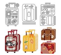 MAYJOYDIY Matrices de Découpe en Métal pour Valise de Voyage Bagage Cabine Pochoirs Matrices de Gaufrage pour Malle Vintage Loisirs Créatifs Carterie Scrapbooking et Décoration D'Albums