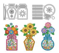 MAYJOYDIY Matrices de Découpe en Métal pour Vase à Fleurs Rocking Rock Love Star Marguerite Tournesol Gaufrage Papier Pochoirs Découpés pour Scrapbooking Fête Album Photo Bricolage Artisanat en Papier
