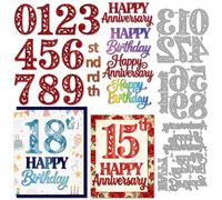 MAYJOYDIY Matrices de Découpe Métalliques Joyeux Anniversaire Modèle de Gaufrage Best Wishes Pochoirs de Découpe en Acier au Carbone pour Création de Carte Album Scrapbooking Décoration