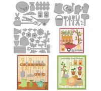 MAYJOYDIY Outils de Jardin Matrices de Découpe en Métal Graines de Fleurs Pochoirs Arrosoir Gants Matrices de Gaufrage pour Loisirs Créatifs Carterie Scrapbooking et Décoration D'Albums.