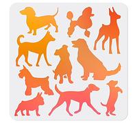 MAYJOYDIY Pochoir à dessin chien 30 × 30 cm réutilisable et flexible pour animaux de compagnie bord lisse pour décoration d'intérieur de ferme, peinture sur bois/tissu/mur/verre/papier