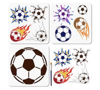 MAYJOYDIY Pochoir de Football Réutilisable 3 styles 3cm Motif Flammes Explosion Tir avec Pinceau pour Scrapbooking DIY Album Photo