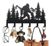 MAYJOYDIY Porte Clé Gorille Bigfoot Support Mural 40×25cm Crochet à serviettes en métal Mountain Forest avec 6 crochets pour l'entrée, le couloir, la cuisine et le bureau