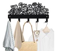 MAYJOYDIY Porte Clef Mural en Métal pour Plantes Mauvaises Herbes Fixation Murale 25×12cm Fleurs Naturelles Rustiques Art Porte Clés avec 5 crochets Pour Entrée, Porte D'entrée, Couloir, Cuisine