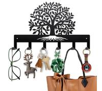 MAYJOYDIY Porte Clés en Métal Arbre de Vie Feuilles Porte Greffes Porte Manteau Mural 40×25cm Décoration Murale Artistique Porte Clés Organisateur avec 6 crochets pour Cadeaux Chapeaux Serviettes