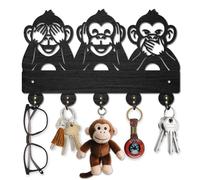 MAYJOYDIY Porte Clés Mural en Bois Animaux de la Forêt 30 x 20cm Porte Manteau Mural avec 5 crochets en Alliage pour Entrée Cuisine Bureau Chambre à Coucher Cadeau