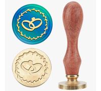 MAYJOYDIY Sceau de Cire pour Bague de Couronne Tampon de Cire pour Alliance de Mariage Tête en Laiton Amovible Vintage 25mm pour Carte D'Invitation de Mariage Enveloppes Emballage Cadeau Emballage