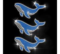 MAYJOYDIY Transfert thermocollant en strass motif baleine bleue - Autocollant de transfert de chaleur - Style été - Décoration de vêtements pour chemise, sac, jean, pantalon, veste, oreiller, loisirs
