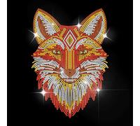 MAYJOYDIY Transfert Thermocollant Strass Tête de Renard Motif Animal de la Forêt Strass à Fixer à Chaud Décoration Brillante pour Vêtements T Shirts Sacs Jeans Sweats à Capuche Vestes