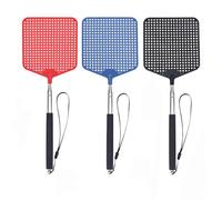 Maykafay Tapette à Mouche, 3 Pièces Tapetteà Mouches Extensible, Antiparasitaire Manuelle, Tapetteà Mouche Main, Portable Tapettes pour Les Mouches,Les moustiques et Les Insectes (Noir, Bleu, Rouge)