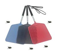 Maykafay Tapette à Mouche, 3 Pièces Tapetteà Mouches Extensible, Antiparasitaire Manuelle, Tapetteà Mouche Main, Portable Tapettes pour Les Mouches,Les moustiques et Les Insectes (Noir, Bleu, Rouge)