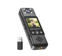 maykawe Caméra corporelle 4K avec enregistrement audio et vidéo - Caméra portable - Clip arrière magnétique - Lentille rotative à 180° - Détection de mouvement - Lumière de remplissage LED pour les