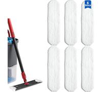 Maylatte Lot de 6 housses de rechange pour Vileda H2Pro, compatibles avec le système Vileda H2Pro Flat Mop - Housses en microfibre lavables, durables et réutilisables pour tous les sols durs