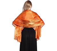 Maylife Châle soyeux irisé pour mariages, demoiselles d'honneur, soirées, bals et fêtes 24 couleurs - Orange - Taille unique