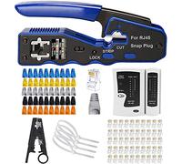 MAYLINE Cat6 Cat5e Testeur de Network Câble, Ensemble d’Outils de Réseau, Pince à Sertir de Fil RJ45 RJ11 RJ12 Cat7 Réseau d'Outils, LAN Réparation de Réseau/Maintenance(Rouge)