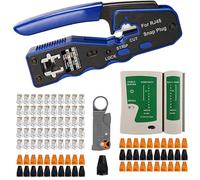 MAYLINE Pince à Sertir de Fil RJ45 RJ11 RJ12 Cat7 Cat6 Cat5e Réseau d'Outils, Testeur de Network Câble, Ensemble d’Outils de Réseau, Réparation de Réseau/Maintenance(Noir)