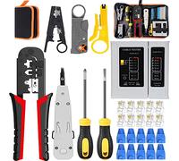 MAYLINE Pince à Sertir de RJ45 Professional Testeur de Network Réseau Cable LAN Kits d'outils de Réparation d'Ordinateur, de Réseau d'Outils Ensemble d'Outil Approprié au Bricolage (Noir)