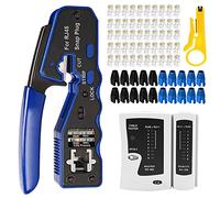 MAYLINE RJ45 Pince à Sertir de Testeur de Network LAN Réseau Cable CAT5 CAT6 CAT7 Kit d'outils de Réparation d'Ordinateur Ensemble d'Outil Sertissage Outillage Professionnel de Réseau d'Outils (Jaune)