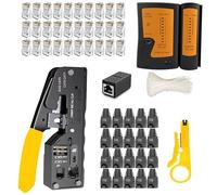 MAYLINE RJ45 Pince à Sertir de Testeur de Network LAN Réseau CAT5 CAT6 CAT7 Cable Kit d'outils de Réparation d'Ordinateur Ensemble d'Outil au Sertissage Outillage Professionnel Réseau d'Outils(Noir)