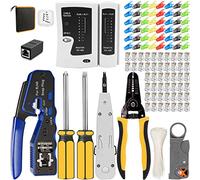 MAYLINE RJ45 Pince à Sertir de Testeur de Network Réseau Câble RJ11 RJ12 Cat7 Cat6 Cat5e Kits d’Outils de Réparation d’Ordinateur Net Professionnel Maintenance de Testeur de Câble LAN (Rouge)