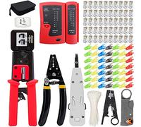 MAYLINE-TECH RJ45 Pince à Sertir de Testeur de Network Réseau Cable Kit d'outils de Réparation d'Ordinateur RJ11 RJ12 Cat6 Cat5e, Professional Maintenance de Testeur de Câble LAN (Gris)