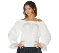 Maylynn 12500 - Chemisier médiéval Grit pour costume de servante, aubergiste, paysanne, gitane, blanc (XS)