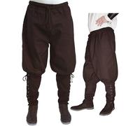 MAYLYNN Pantalon médiéval avec poches et lacets Viking Kelte, marron, taille : L