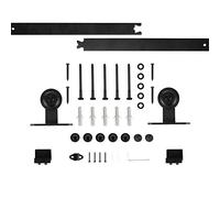 MAYMA 183cm Système de Porte Coulissante,Kit Porte Coulissante de Grange,Quincaillerie Kit de Rail pour Porte Coulissante,Kit de Rail pour Porte Coulissante,Rail+2 Roulette