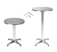 MAYMA Table de Bar Pliante Ronde Ø60 cm, Table à Manger Aluminium, Réglable en Hauteur 70/110 cm, Table de Cuisine, Table Mange Debout, pour 2-4 Personnes