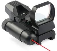 MAYMOC Viseur réflexe - Optique de visée à 4 Points Rouges et Verts avec viseur Laser Rouge intégré avec Bases Standard de 20 mm