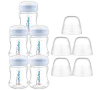 Maymom biberon de collecte large col avec capuchon dôme, bague et disque SureSeal, compatible avec Spectra S1/S2, lot de 5 (140 ml)