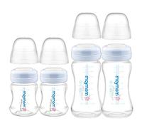 Maymom biberons de collecte large col avec capuchon dôme, bague et disque SureSeal, compatibles avec bouteilles Spectra S1/S2 et tétines Lansinoh (140 ml x2, 280 ml x2)