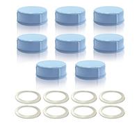 Maymom couvercles pleins avec joint pour biberons standard compatibles avec Medela Ameda Nuk Playtex Gerber Lifefactory, accessoire compatible non original 8 pièces bleu