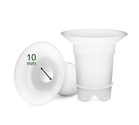 Maymom inserts de téterelle 10 mm (long) compatibles avec Medela PersonalFit 24 mm, Spectra 24 mm, Freemie 25 mm, Willow 24 mm et Momcozy Wearable 24 mm (S9, S10, S12), lot de 2