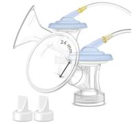 Maymom kit MyFit téterelle 24 mm avec tube valve connecteur compatible avec Medela Pump in Style MaxFlow Pro Pro+, remplace PersonalFit Flex
