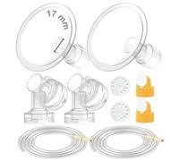 Maymom kit tire-lait 17 mm compatible avec Medela Pump in Style Advanced, 2 téterelles deux pièces, 2 valves, 4 membranes, 2 tubes, accessoire compatible non original