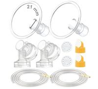 Maymom kit tire-lait 21 mm compatible avec Medela Pump in Style Advanced, 2 téterelles deux pièces, 2 valves, 4 membranes, 2 tubes, accessoire compatible non original