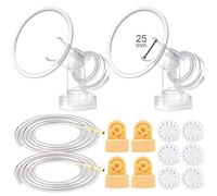 Maymom kit tire-lait 25 mm compatible avec Medela Pump in Style Advanced, 2 téterelles monobloc, 4 valves, 6 membranes, 2 tubes, accessoire compatible non original