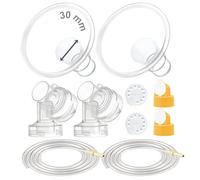 Maymom kit tire-lait 30 mm compatible avec Medela Pump in Style Advanced, 2 téterelles deux pièces, 2 valves, 4 membranes, 2 tubes, accessoire compatible non original