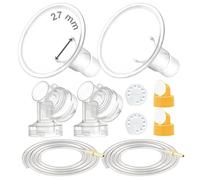 Maymom kit tire-lait compatible avec Medela Pump in Style Advanced, 2 téterelles deux pièces, 2 valves, 4 membranes, 2 tubes, accessoire compatible non original,27 mm