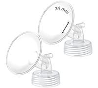Maymom pièces de pompe à col large 24 mm (2 pièces), compatibles avec Spectra S1 et S2 ; inclut téterelles à large ouverture ; accessoire compatible non original