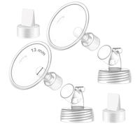 Maymom Pièces de tire-lait à col large en deux parties 13 mm, compatibles avec S1 S2, inclut 2 flanges et 2 valves, accessoire compatible, non original